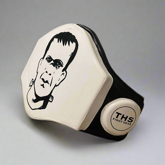 THS Fight Gear Extra Padding Belly Belt Frankenstein Full Leather Rear View