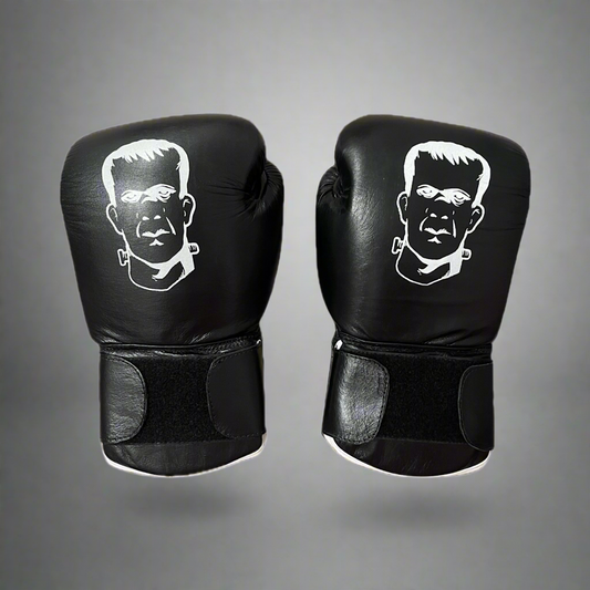 THS Fight Gear Focus Mitt Coaching Gloves Black Full Leather Rear View