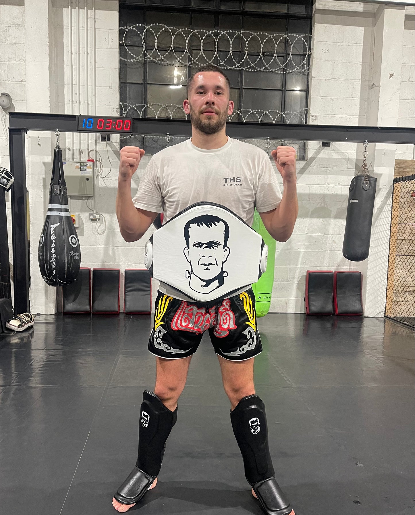 THS Fight Gear Extra Padding Lightweight Belly Pad - Real Leather