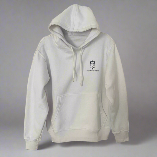 THS Fight Gear sweat now shine later white lightweight active hoodie sweatshirt cotton blend front