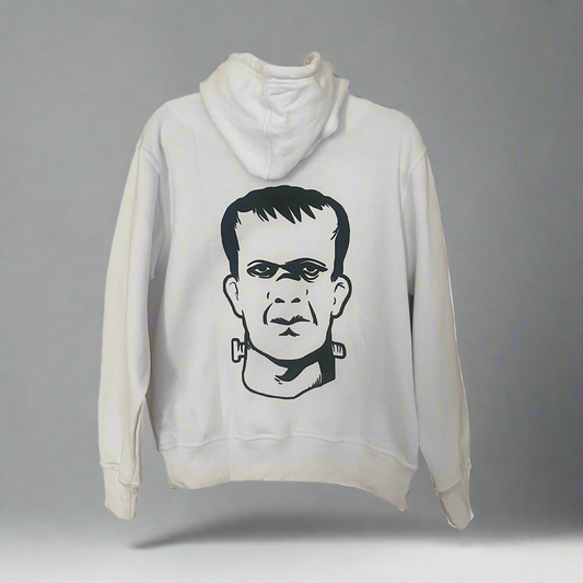 THS Fight Gear THS Logo white thick premium hoodie sweatshirt cotton blend back