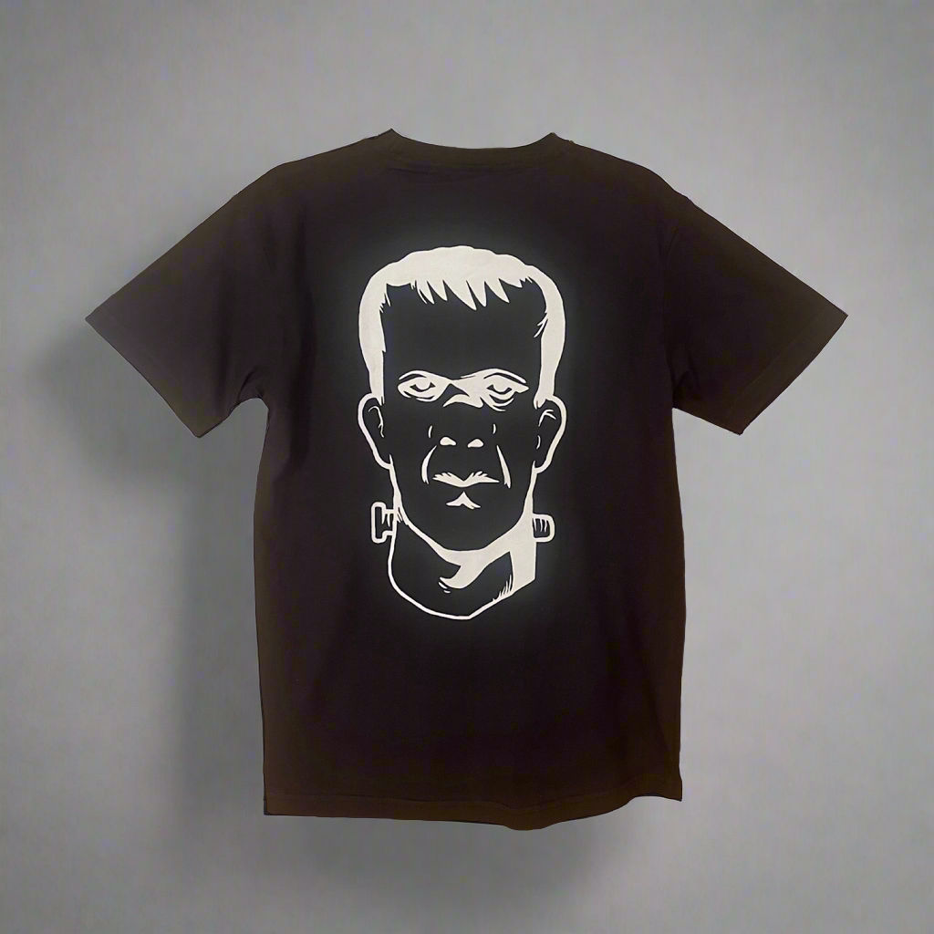 THS Fight Gear THS Logo 100% cotton T-shirt black Frankenstein face back