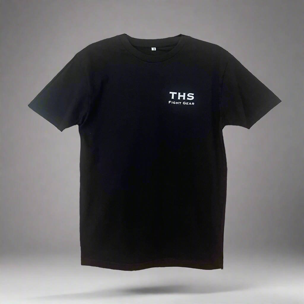 THS Fight Gear THS Logo 100% cotton T-shirt black Frankenstein face back