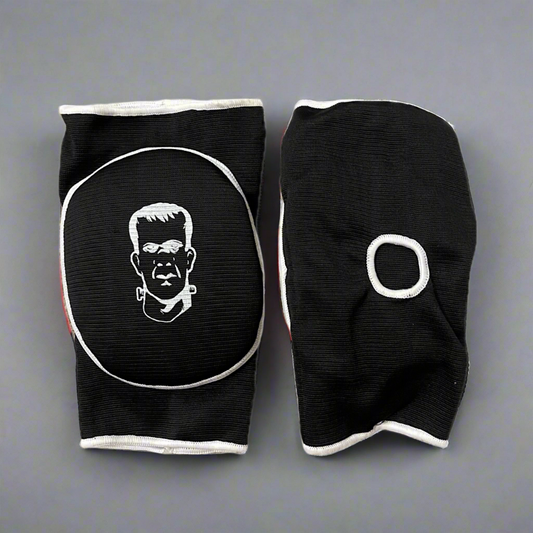 THS Fight Gear Knee Pads Black With Frankenstein Logo