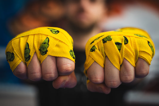 Muay Thai & Boxing Hand Wraps 4.5 metres - (Yellow/Frankenstein Monster)