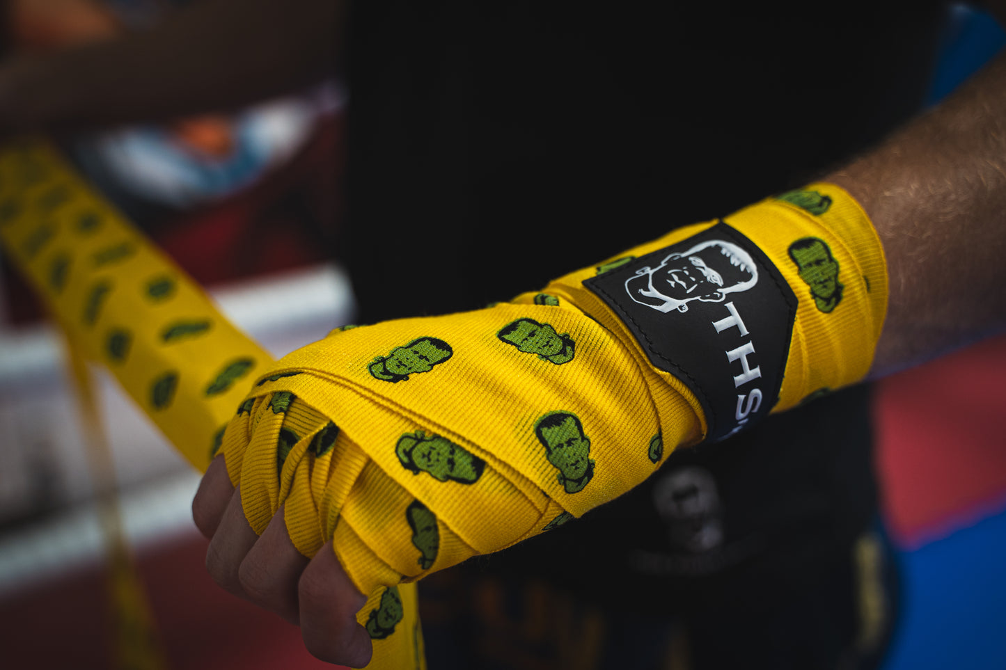 Muay Thai & Boxing Hand Wraps 4.5 metres - (Yellow/Frankenstein Monster)