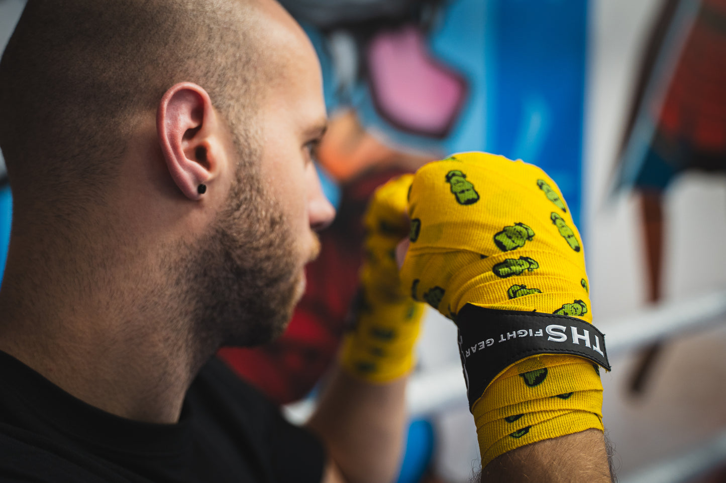 Muay Thai & Boxing Hand Wraps 4.5 metres - (Yellow/Frankenstein Monster)