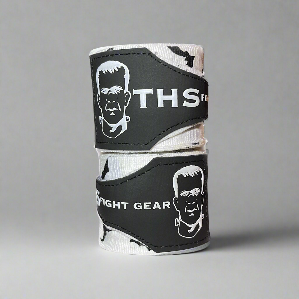 Muay Thai & Boxing Hand Wraps 4.5 metres - (White/Bats)