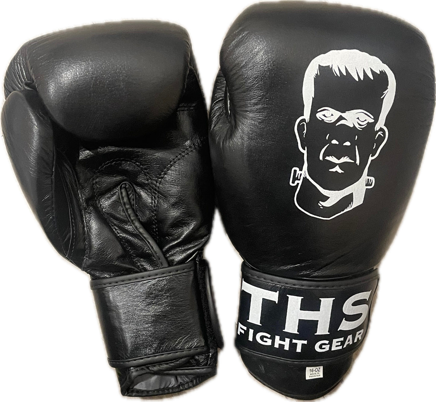 THS Logo Boxing Gloves (Black) - Real Leather