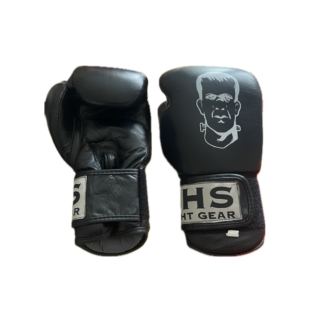 THS Logo Boxing Gloves (Black) - Real Leather