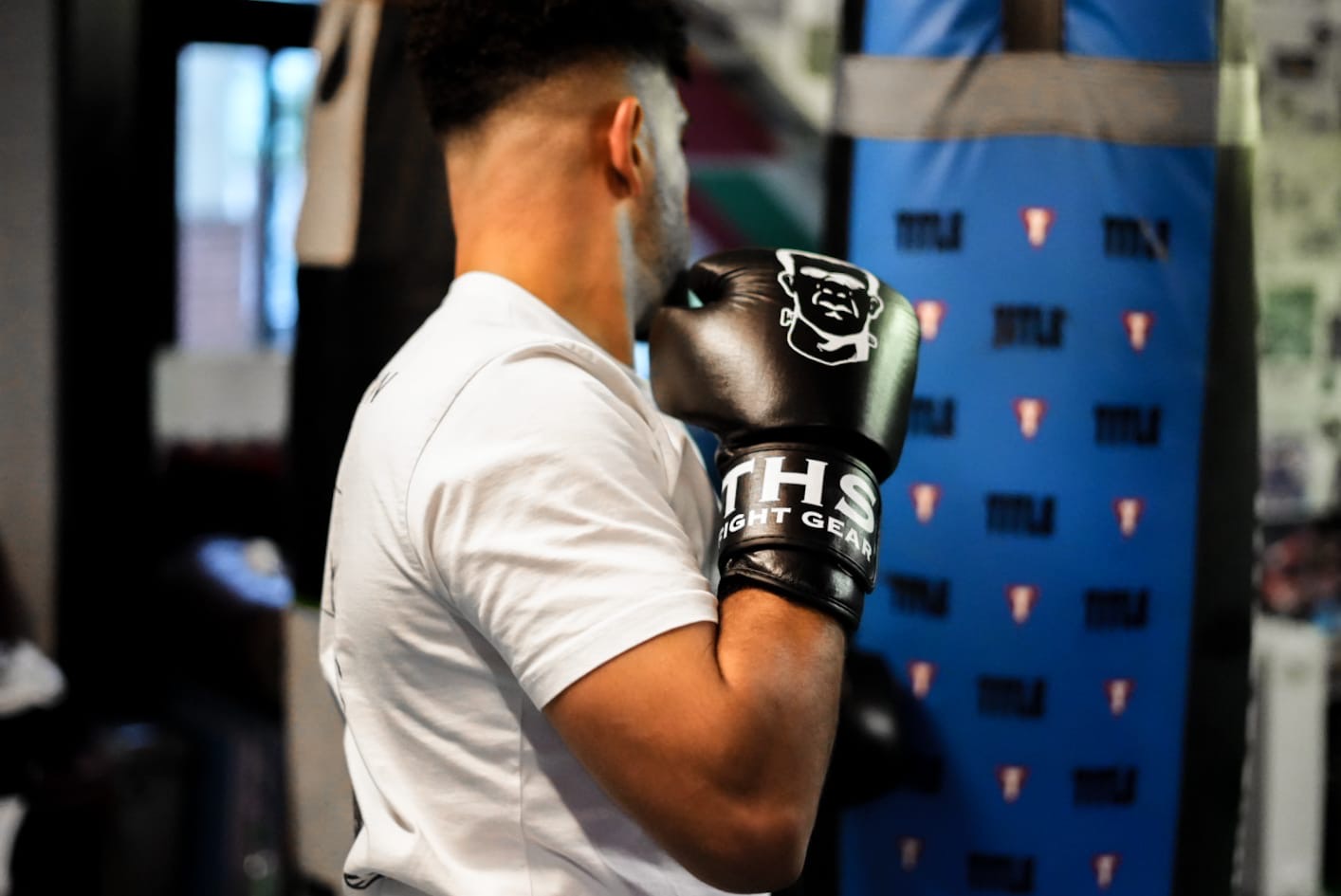 THS Logo Boxing Gloves (Black) - Real Leather