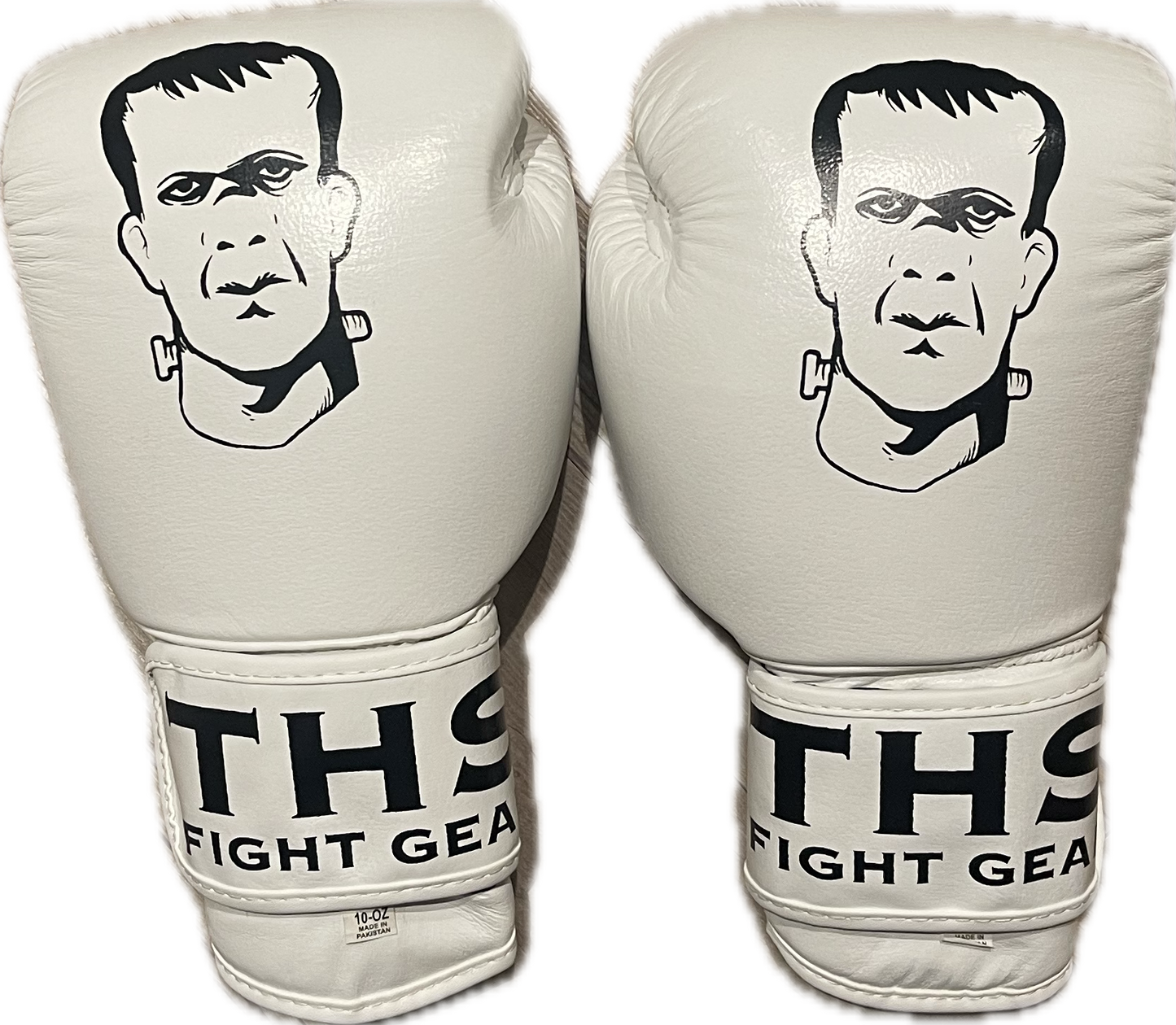 THS Logo Boxing Gloves (White) - Real Leather