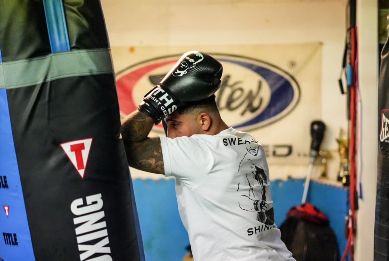 THS Logo Boxing Gloves (Black) - Real Leather