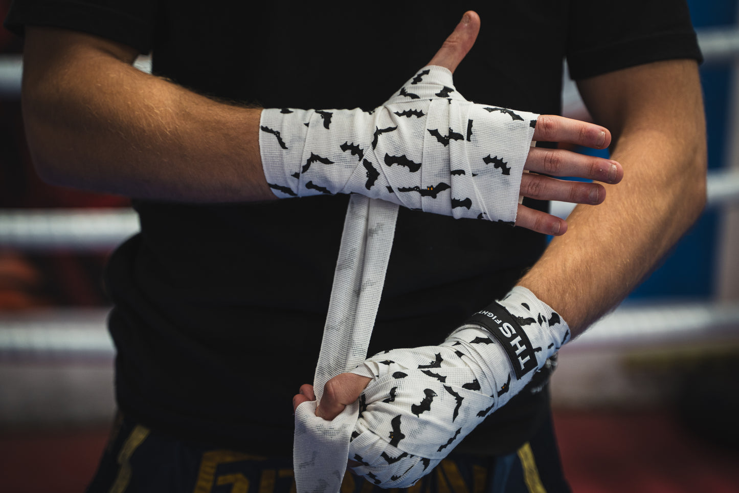 Muay Thai & Boxing Hand Wraps 4.5 metres - (White/Bats)