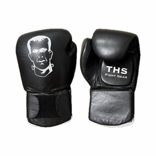 THS Fight Gear Focus Mitt Coaching Gloves Black Full Leather Alternate View