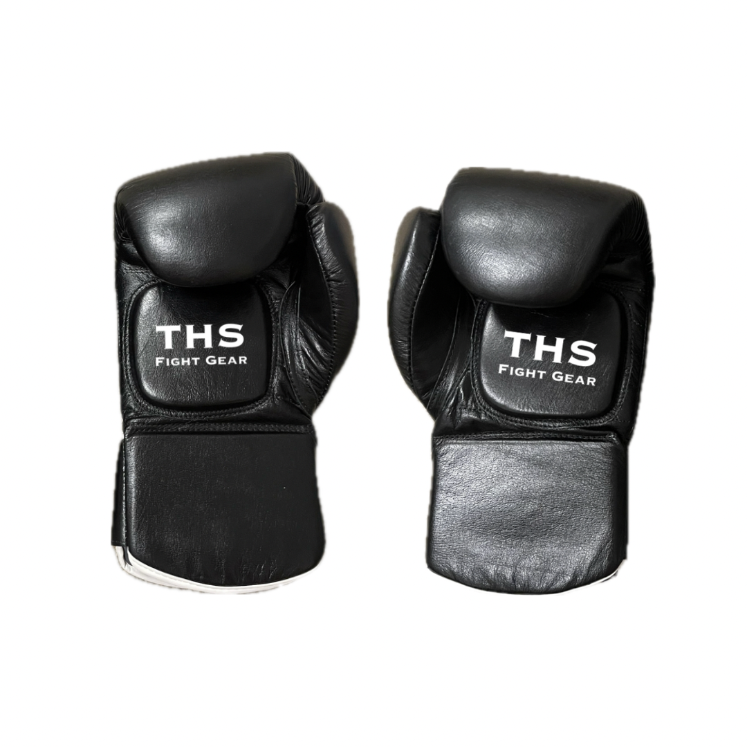 THS Fight Gear Coach Focus Mitt Gloves (Black) - Real Leather